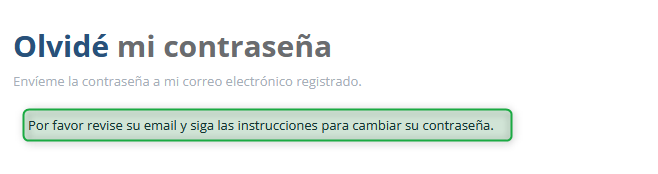 Confirmación envío de contraseña