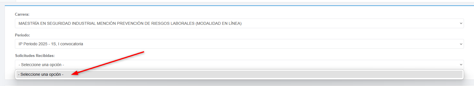 sin registros de solicitud